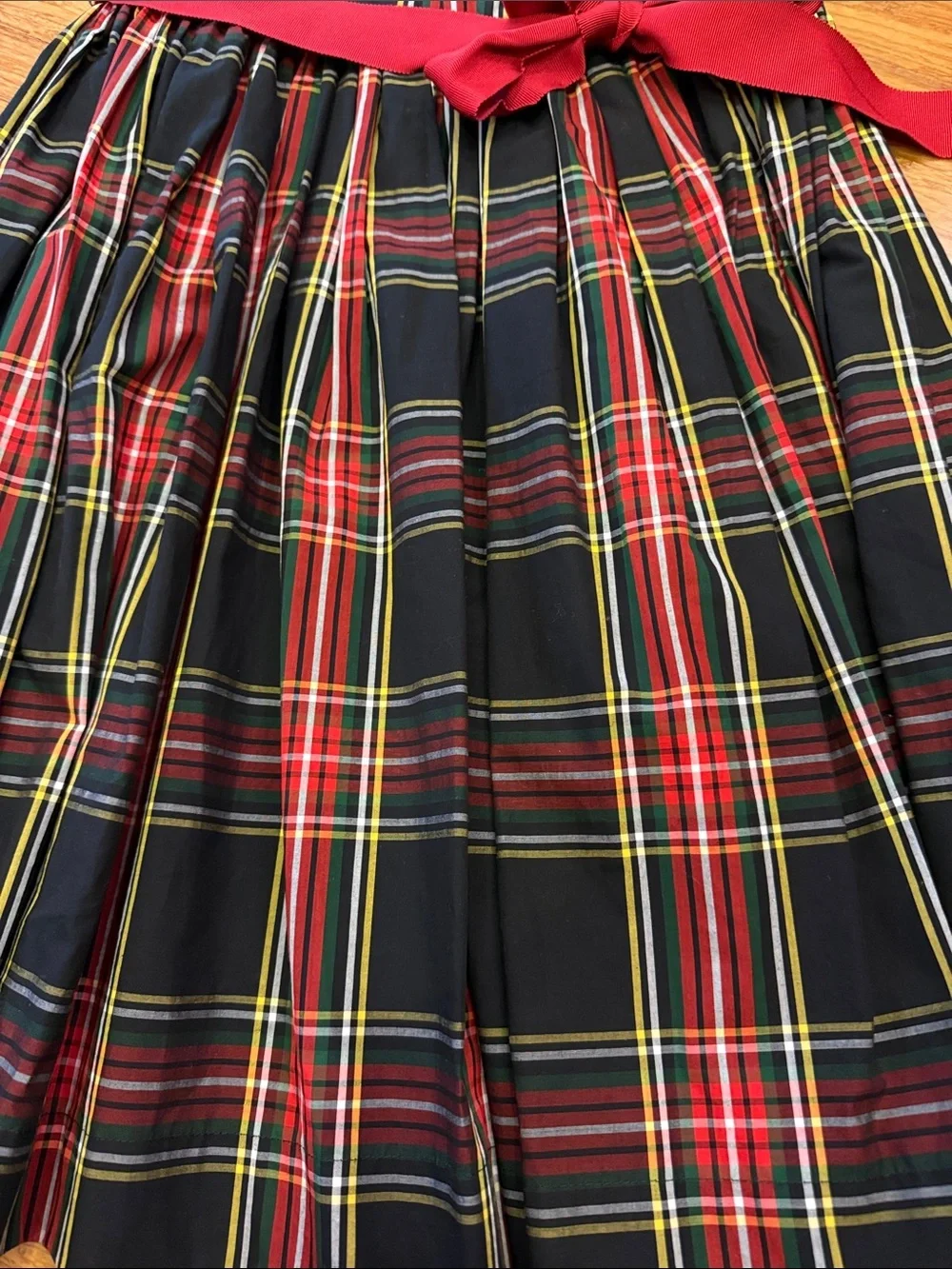 J. Crew Crewcuts Tartan black plaid Dress with red Sash size 12 NWOT